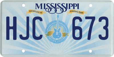 MS license plate HJC673