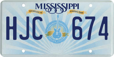MS license plate HJC674