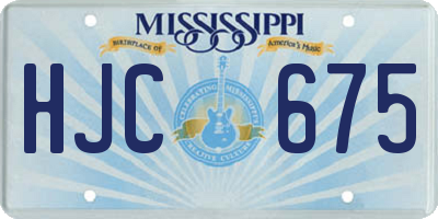 MS license plate HJC675