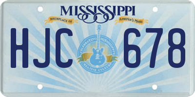 MS license plate HJC678
