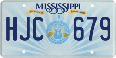 MS license plate HJC679