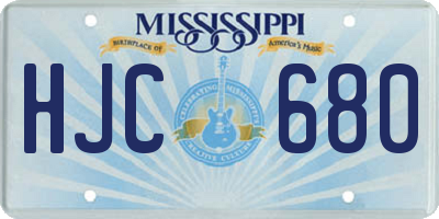 MS license plate HJC680