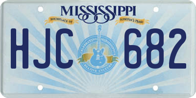 MS license plate HJC682