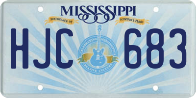 MS license plate HJC683