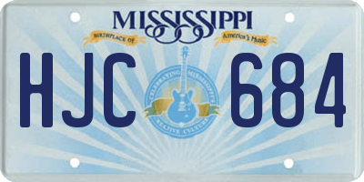 MS license plate HJC684