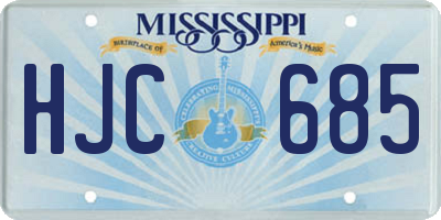 MS license plate HJC685