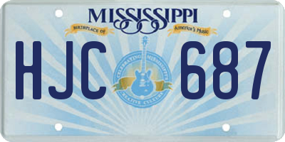 MS license plate HJC687
