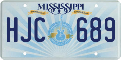 MS license plate HJC689