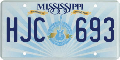 MS license plate HJC693