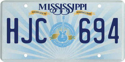 MS license plate HJC694