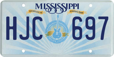 MS license plate HJC697