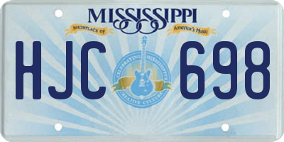 MS license plate HJC698