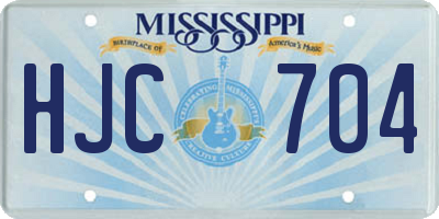 MS license plate HJC704