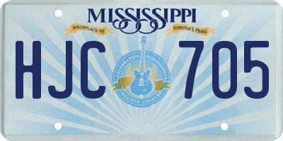 MS license plate HJC705