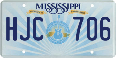 MS license plate HJC706