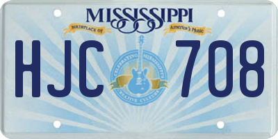 MS license plate HJC708