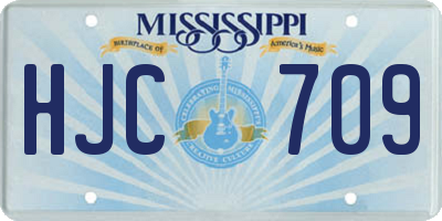 MS license plate HJC709