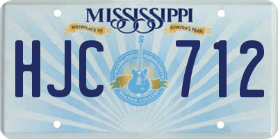 MS license plate HJC712