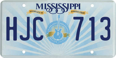 MS license plate HJC713
