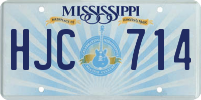 MS license plate HJC714