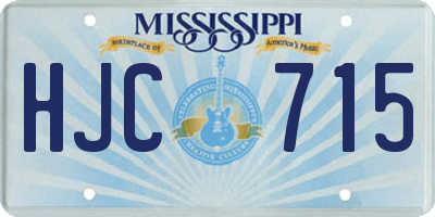 MS license plate HJC715