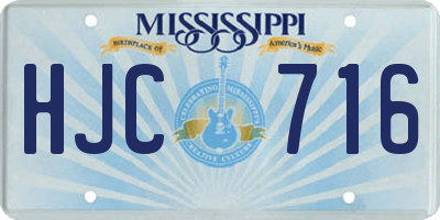 MS license plate HJC716