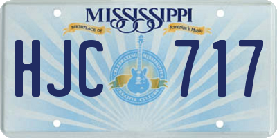 MS license plate HJC717