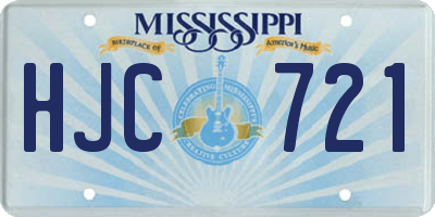 MS license plate HJC721