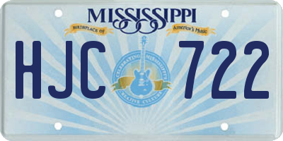 MS license plate HJC722