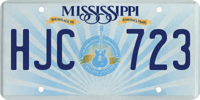 MS license plate HJC723