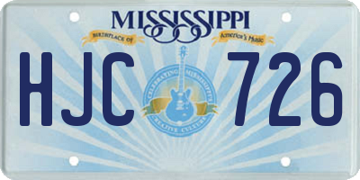 MS license plate HJC726