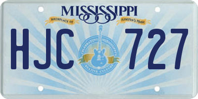 MS license plate HJC727