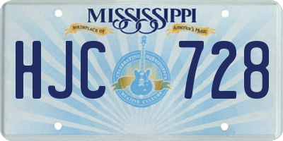 MS license plate HJC728