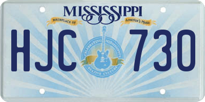 MS license plate HJC730