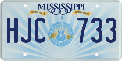 MS license plate HJC733