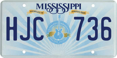MS license plate HJC736