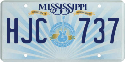 MS license plate HJC737