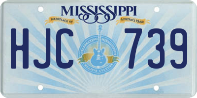 MS license plate HJC739