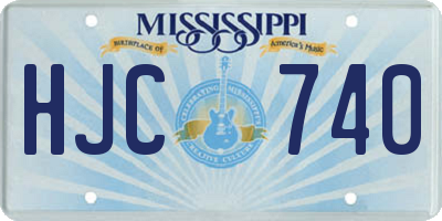 MS license plate HJC740
