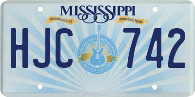 MS license plate HJC742
