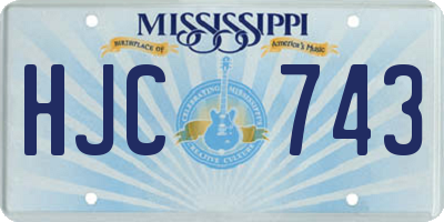 MS license plate HJC743