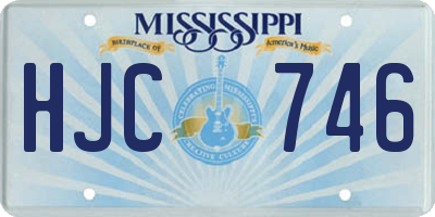 MS license plate HJC746