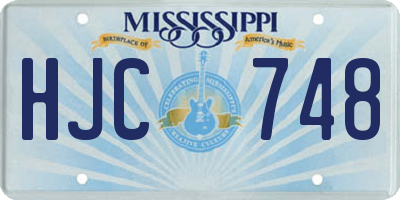 MS license plate HJC748