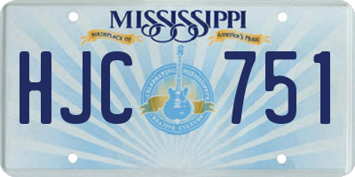 MS license plate HJC751