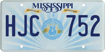 MS license plate HJC752