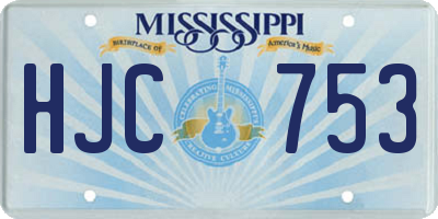 MS license plate HJC753