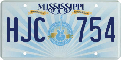 MS license plate HJC754