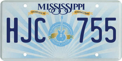 MS license plate HJC755