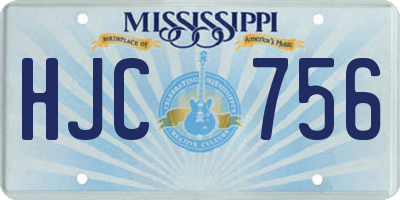 MS license plate HJC756
