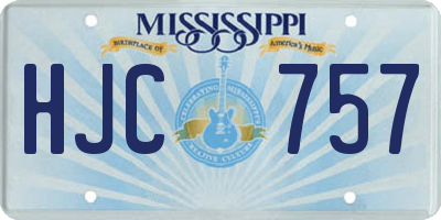 MS license plate HJC757